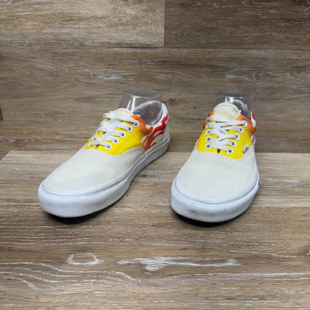 Vans Era Flame White Canvas/Suede Sneakers Women's Size 8